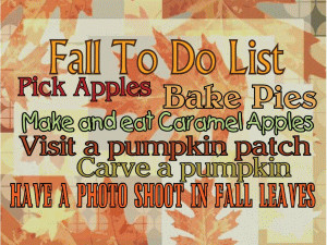 Fall To Do List free digital signage content