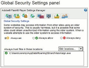 Digital Media Player Global Security Settings