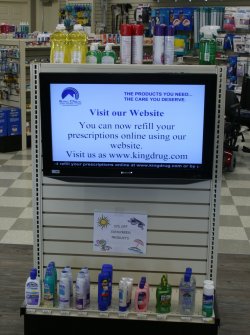 King Drug Signage at end cap