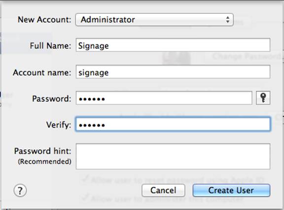 New Mac Digital Signage Player Administrator