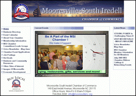 StrandVision Digital Signage shown as a frame on www.mooresvillenc.org