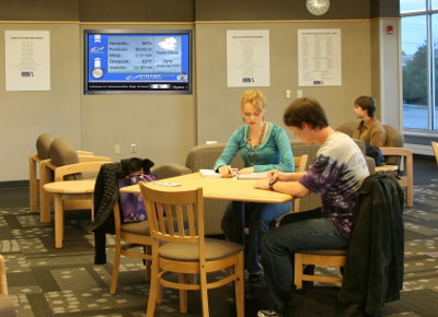 school digital signage in a library