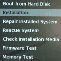 installation menu